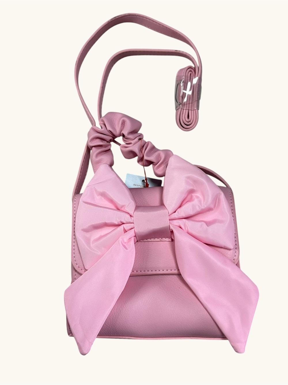 Cat & Jack Light Pink Bow Detail Crossbody Bag